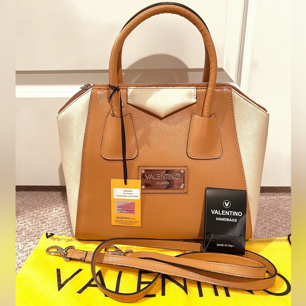Brand New w/Tags Valentino Minimi Saffiano Leather Mini Satchel bag in Whiskey